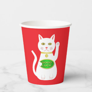 Gobelets En Papier Chat Oriental Lucky