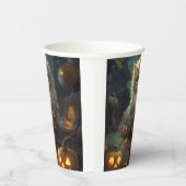 Gobelets En Papier Chat perse d'Halloween avec effroi Citrouille (Droite)