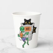 Gobelets En Papier Chat Peureux Halloween (Verso)