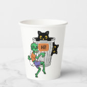 Gobelets En Papier Chat Peureux Halloween (Recto)