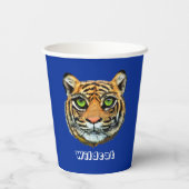 Gobelets En Papier Chat sauvage en bleu (Verso)