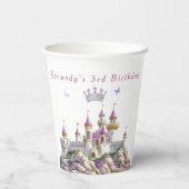 Gobelets En Papier Château de princesse Couronne argentée Pierres ros (Verso)