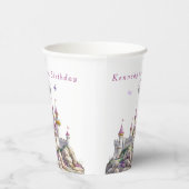 Gobelets En Papier Château de princesse Couronne argentée Pierres ros (Droite)