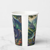 Gobelets En Papier Château du Dragon médiéval coloré (Gauche)