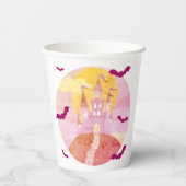 Gobelets En Papier Château éffrayant sur Hill Bats Halloween (Verso)