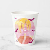 Gobelets En Papier Château éffrayant sur Hill Bats Halloween (Recto)