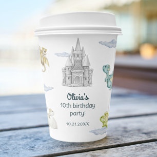 Gobelets En Papier Château Magique Dragons Mignons Anniversaire Enfan