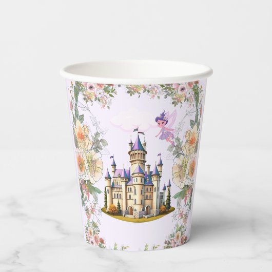 Gobelets En Papier Château violet Fairytale thème Merci (Verso)