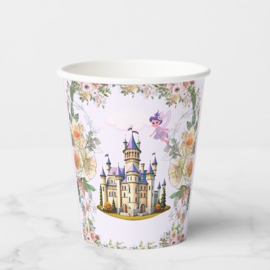 Gobelets En Papier Château violet Fairytale thème Merci (Recto)