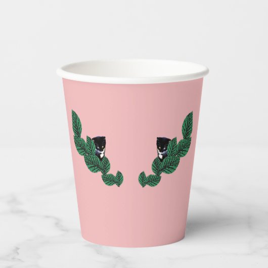 Gobelets En Papier Chatons avec verre Feuille (Recto)