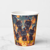 Gobelets En Papier Chatons noirs d'Halloween (Recto)