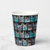 Gobelets En Papier Chats bleus (Verso)