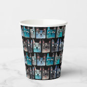 Gobelets En Papier Chats bleus (Gauche)