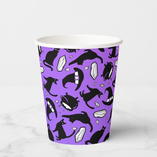 Gobelets En Papier Chats, Cristaux et Cauldrons Coupe en papier (Verso)
