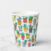 Gobelets En Papier Chats dans les pots à fleurs (Verso)