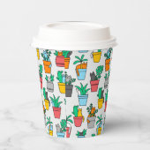 Gobelets En Papier Chats dans les pots à fleurs (Gauche)