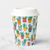 Gobelets En Papier Chats dans les pots à fleurs (Verso)