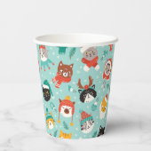 Gobelets En Papier Chats de Noël en Chandails de vacances Motif (Verso)