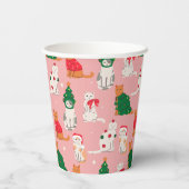 Gobelets En Papier Chats de Noël en Motif d'attraction (Verso)