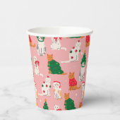 Gobelets En Papier Chats de Noël en Motif d'attraction (Gauche)