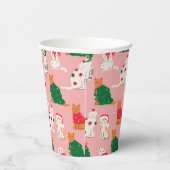 Gobelets En Papier Chats de Noël en Motif d'attraction (Droite)