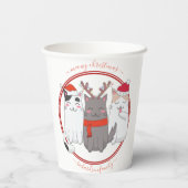 Gobelets En Papier Chats de Noël Meowy (Verso)