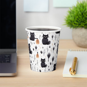 Gobelets En Papier Chats d'Halloween