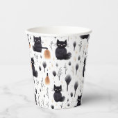 Gobelets En Papier Chats d'Halloween (Recto)