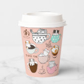 Gobelets En Papier Chats drôles de café (Verso)