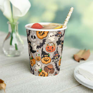 Gobelets En Papier Chats drôles de Halloween Fête