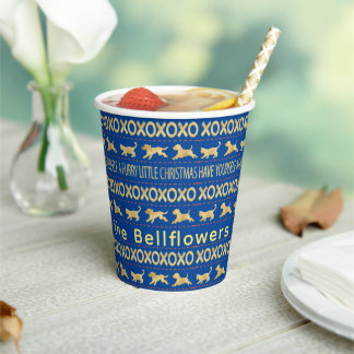 Gobelets En Papier Chats et chiens en fourrure de Noël