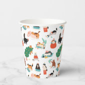 Gobelets En Papier Chats et Motifs de Noël (Verso)