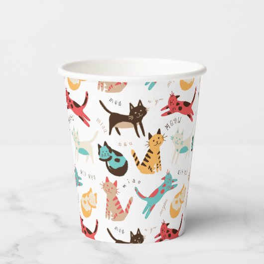 Gobelets En Papier Chats Kitty partout dans le monde (Verso)