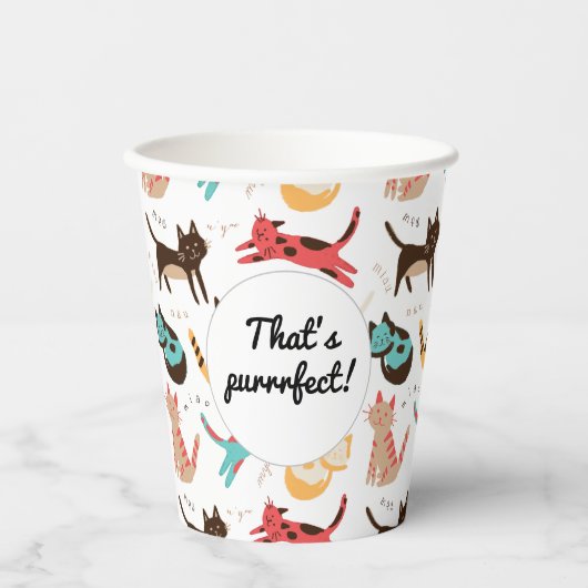 Gobelets En Papier Chats Kitty partout dans le monde (Recto)