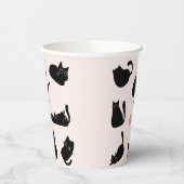 Gobelets En Papier Chats noirs soyeux (Gauche)