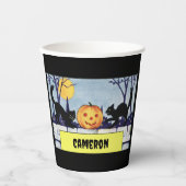 Gobelets En Papier Chats vintages personnalisables Citrouille Hallowe (Recto)