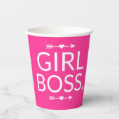 Gobelets En Papier Chaud rose moderne fille Boss (Recto)