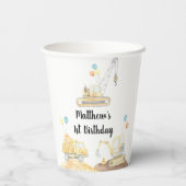 Gobelets En Papier Chaudron de camion de construction Anniversaire (Verso)