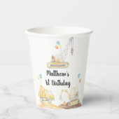 Gobelets En Papier Chaudron de camion de construction Anniversaire (Recto)