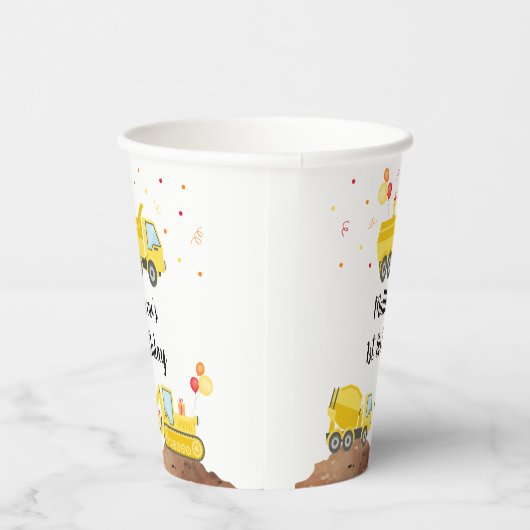 Gobelets En Papier Chaudron de camion de construction garçon Annivers (Droite)