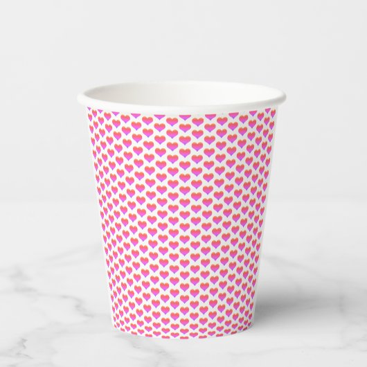 Gobelets En Papier Chauffage rose Motifs Saint-Valentin 2024 mignonne (Recto)