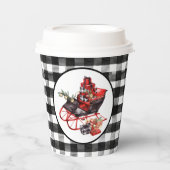 Gobelets En Papier Chaussée et emballages de contrôle de bison rouge  (Recto)