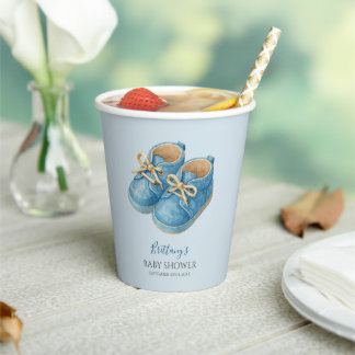 Gobelets En Papier Chaussures bébé minimalistes Baby Shower 