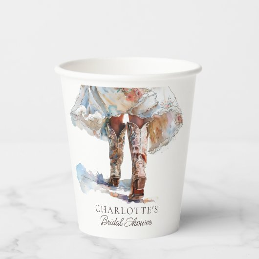 Gobelets En Papier Chaussures de cowgirl occidentales rustiques pour (Recto)