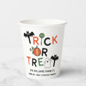 Gobelets En Papier Chauve-souris Citrouille mûre Trick ou traiter Hal (Recto)
