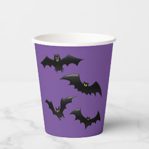 Gobelets En Papier Chauve-souris d'Halloween
