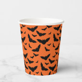 Gobelets En Papier Chauve-souris orange Halloween customisée (Verso)