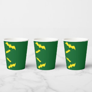 Gobelets En Papier Chauves-souris jaunes volantes d'Halloween