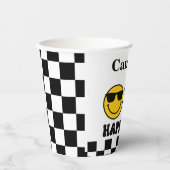 Gobelets En Papier Checkerboard One Happy Dude 1er Anniversaire (Recto)
