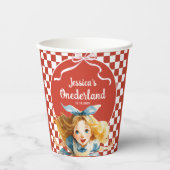 Gobelets En Papier Checkered Alice in ONEDERLAND 1st Birthday Party (Recto)